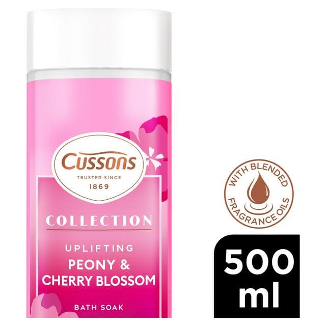 Cussons Collection 500ml Uplifting Peony & Cherry Blossom Bath Soak - gallery image 1