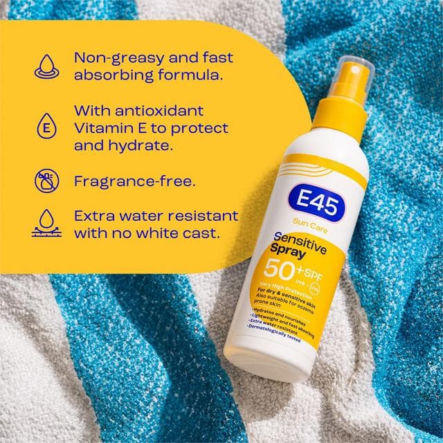 E45 180ml Sun Care 50+ SPF Sensitive Spray - gallery image 2