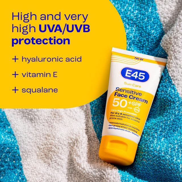 E45 50ml Sun Care 50+ SPF Sensitive Face Cream - gallery image 6