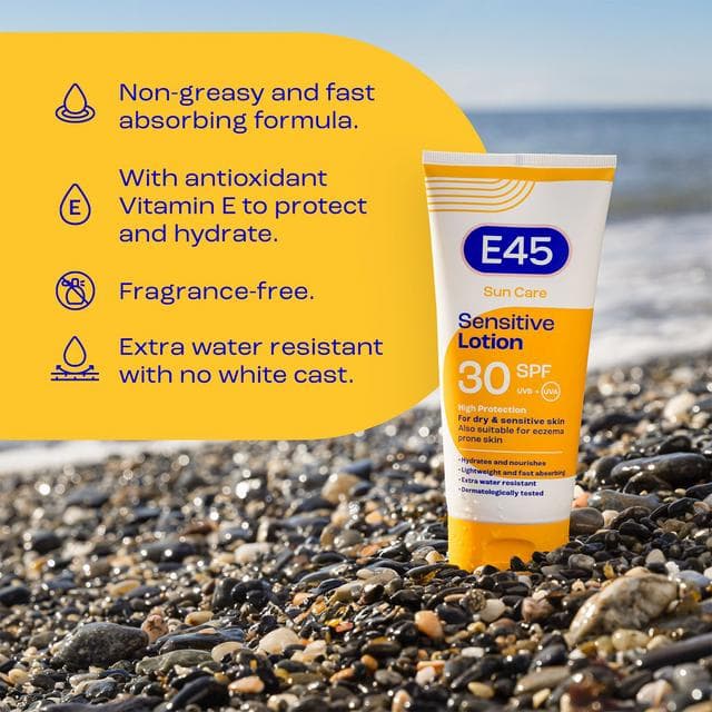 E45 180ml Sun Care 30 SPF Sensitive Lotion - gallery image 2