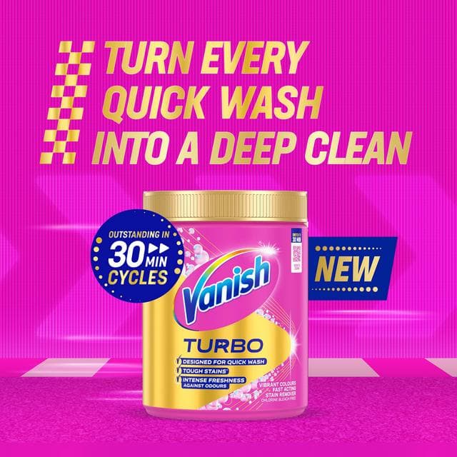 Vanish Turbo Fast Acting Stain Remover Powder 470g - gallery image 2