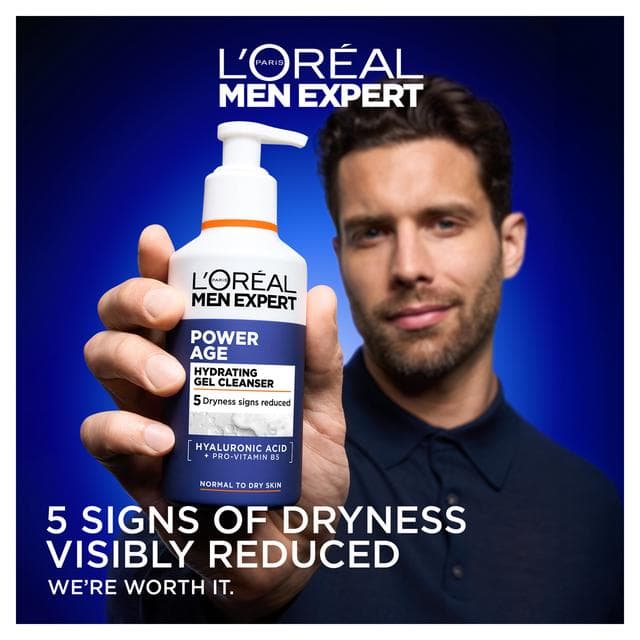 L'Oréal Paris Men Expert 260ml Power Age Hydrating Normal to Dry Skin Gel Cleanser - gallery image 4