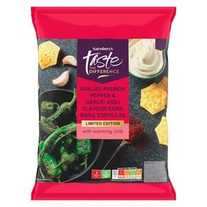 Sainsbury's 150g Padron Pepper & Garlic Aioli Tortilla Chips, Taste the Difference