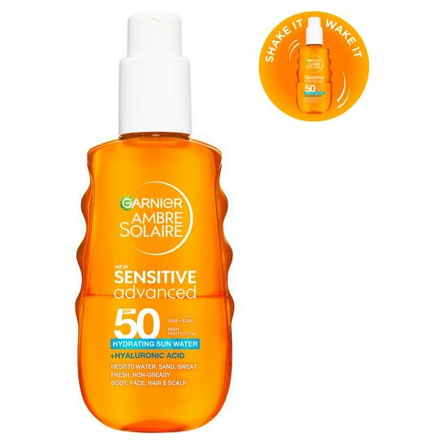 Garnier Ambre Solaire 150ml SPF 50 Sensitive Sun UV Water - gallery image 1