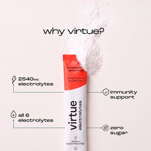 Virtue 12 x 4.8g Strawberry Lemonade Electrolytes Hydration Sachets - gallery image 2