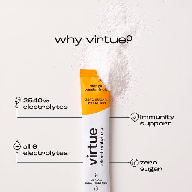 Virtue 12 x 4.5g Mango Passionfruit Electrolytes Hydration Sachets - gallery image 2