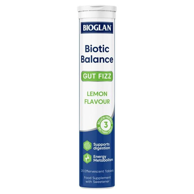 Bioglan Biotic Balance 20 x Lemon Flavour Gut Fizz Effervescent Tablets - gallery image 1