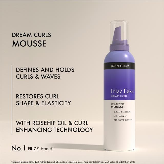John Frieda 200ml Frizz Ease Dream Curl Reviver Mousse - gallery image 3
