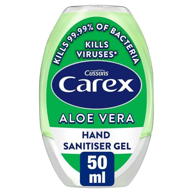 Carex 50ml Aloe Vera Quick Dry Antibacterial Hand Sanitiser Gel - gallery image 1