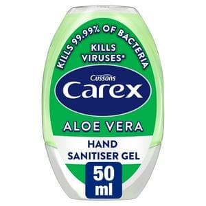 Carex 50ml Aloe Vera Antibacterial Hand Sanitiser Gel Quick Dry