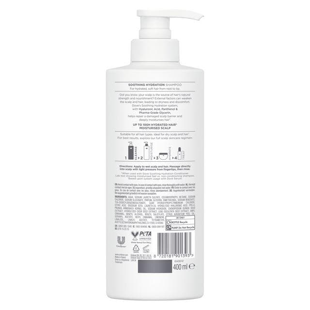 Dove 400ml Scalp + Hair Therapy Soothing Hydration Shampoo - gallery image 6