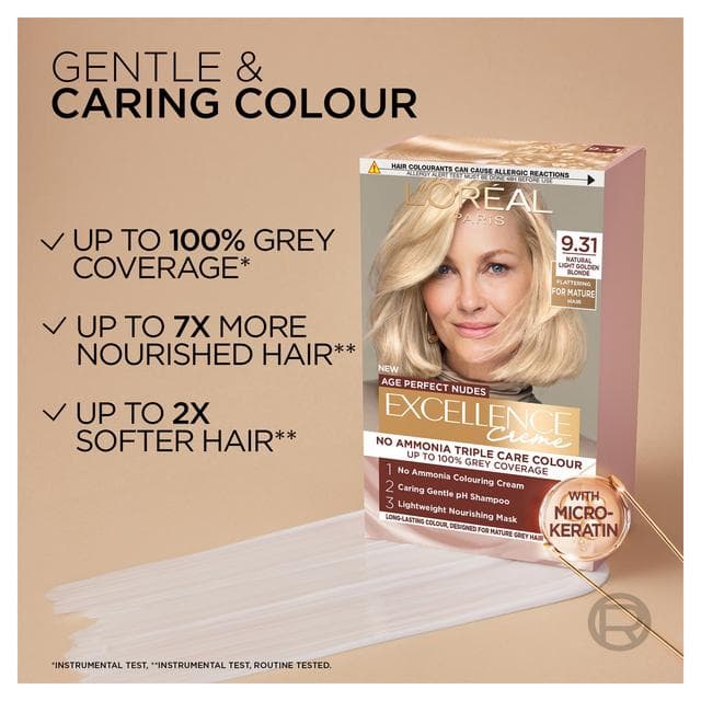 L'Oréal Paris Excellence Age Perfect Nudes 10.13 Natural Very Light Blonde Permanent Hair Dye - gallery image 4