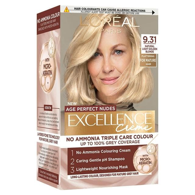 L'Oréal Paris Excellence Age Perfect Nudes 9.31 Natural Light Golden Blonde Permanent Hair Dye - gallery image 1