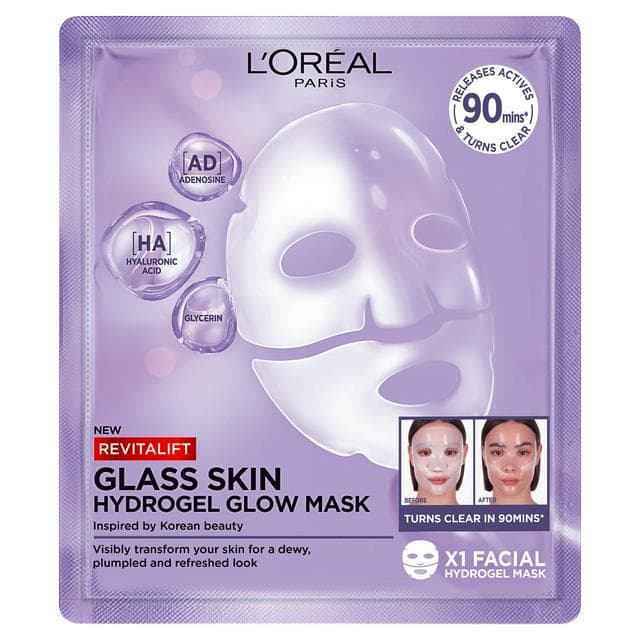 L'Oréal Paris Revitalift Glass Skin Hydrogel Glow Korean Skincare Inspired Face Mask - gallery image 1