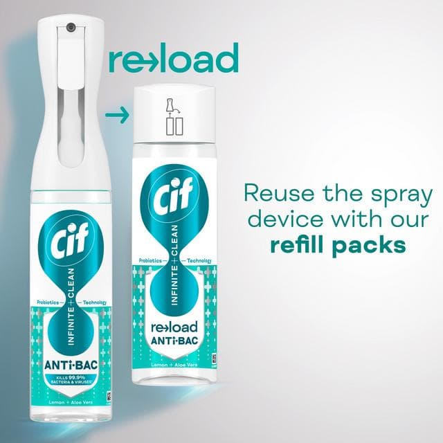 Cif 280ml Infinite Clean Lemon & Aloe Vera Antibacterial Cleaner Spray - gallery image 4
