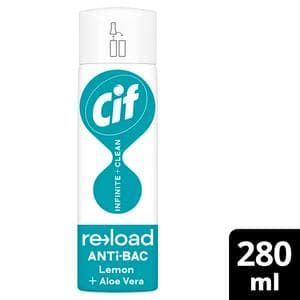 Cif 280ml Infinite Clean Antibacterial Cleaner Refill Lemon & Aloe Vera