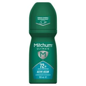 Mitchum 100ml Ultimate Active Ocean Antiperspirant Roll On Deodorant