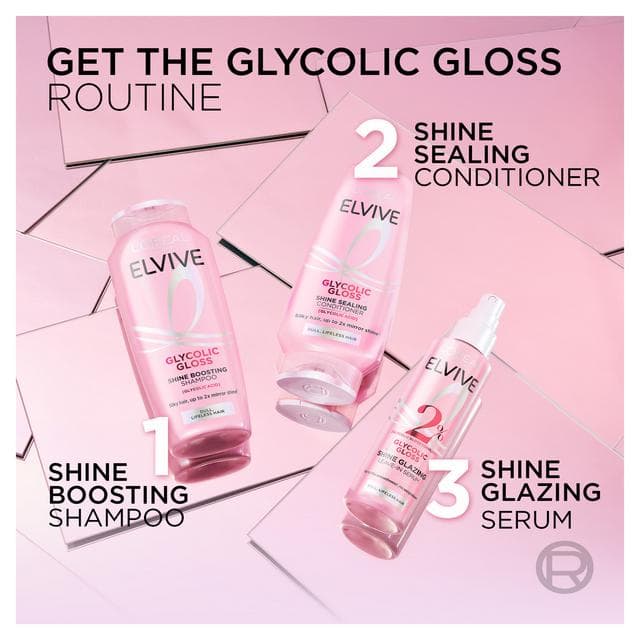 L’Oréal Paris Elvive Glycolic Gloss 250ml Dull Hair Shine Boosting Shampoo - gallery image 5