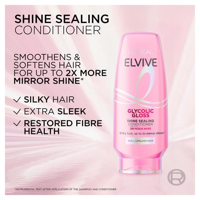 L’Oréal Paris Elvive Glycolic Gloss 200ml Dull Hair Shine Sealing Conditioner - gallery image 2