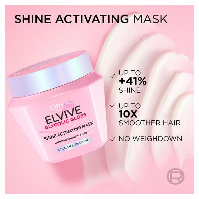 L'Oréal Paris Elvive Glycolic Gloss 300ml Shine Activating Hair Mask - gallery image 3