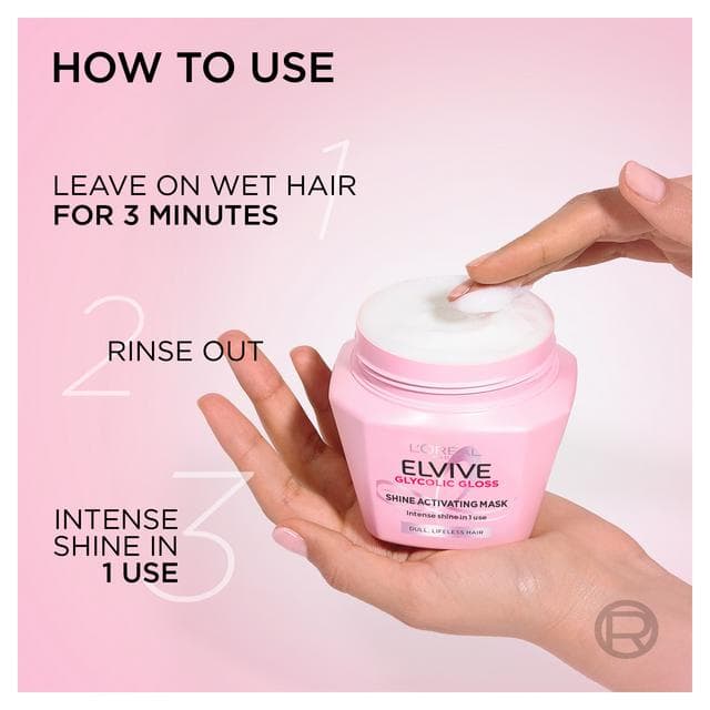L'Oréal Paris Elvive Glycolic Gloss 300ml Shine Activating Hair Mask - gallery image 5