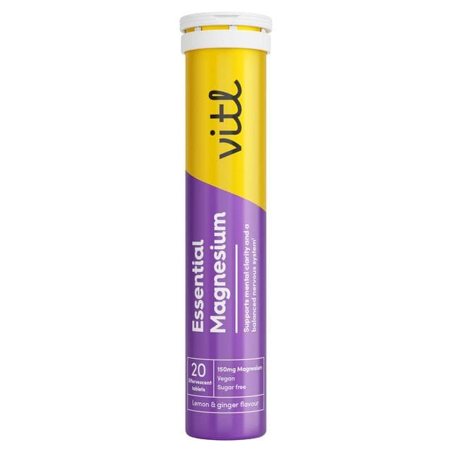 Vitl x20 Essential Magnesium Effervescent Lemon & Ginger Flavour Tablets - gallery image 1