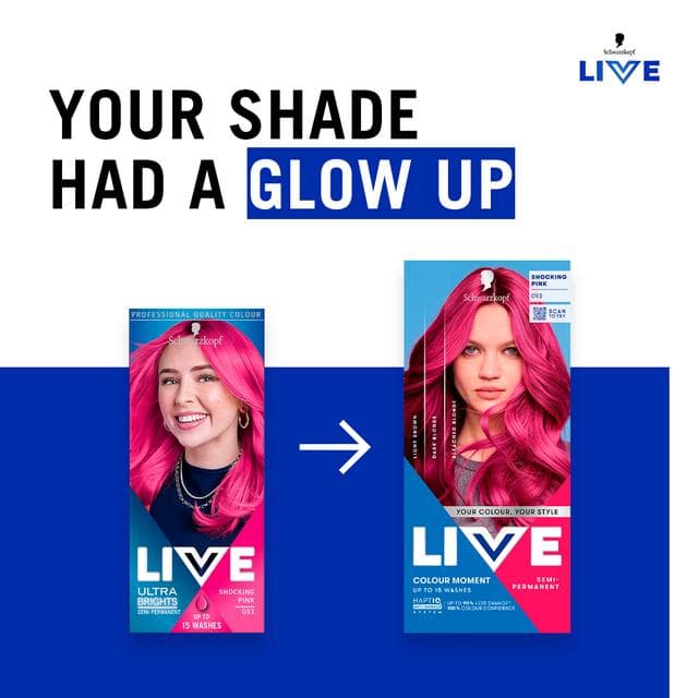 Schwarzkopf Live Colour Moment 093 Shocking Pink Semi Permanent Hair Dye - gallery image 3