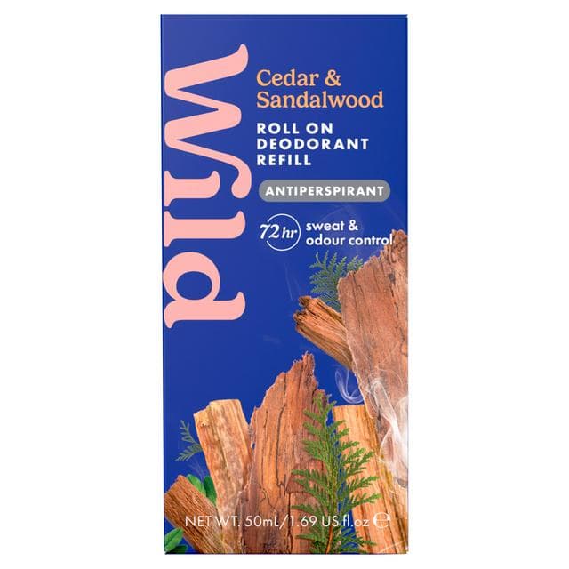 Wild 50ml Cedar & Sandalwood Antiperspirant Roll On Deodorant Refill - gallery image 1