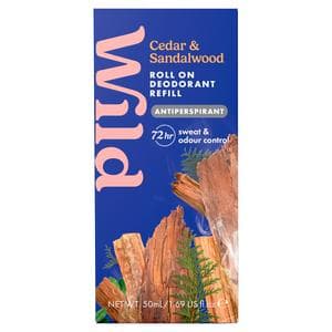 Wild 50ml Cedar & Sandalwood Antiperspirant Roll On Deodorant Refill