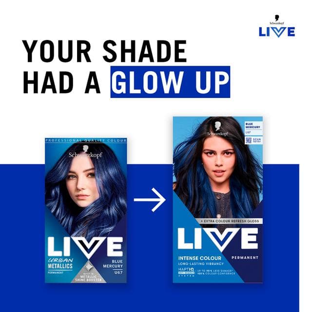 Schwarzkopf Live Intense Colour U67 Blue Mercury Permanent Hair Dye - gallery image 5