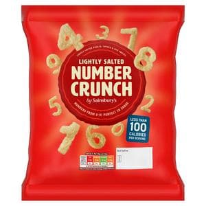 Sainsbury's 80g Lightly Salted Number Crunch Chips