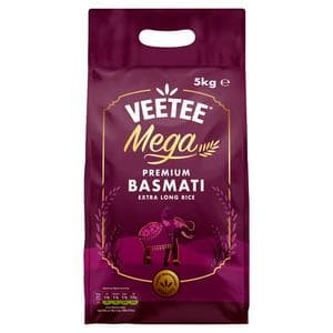 Veetee Mega 5kg Premium Basmati Extra Long Rice