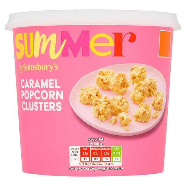 Sainsbury's 155g Summer Caramel Popcorn Clusters Mini Bites Tub - gallery image 1