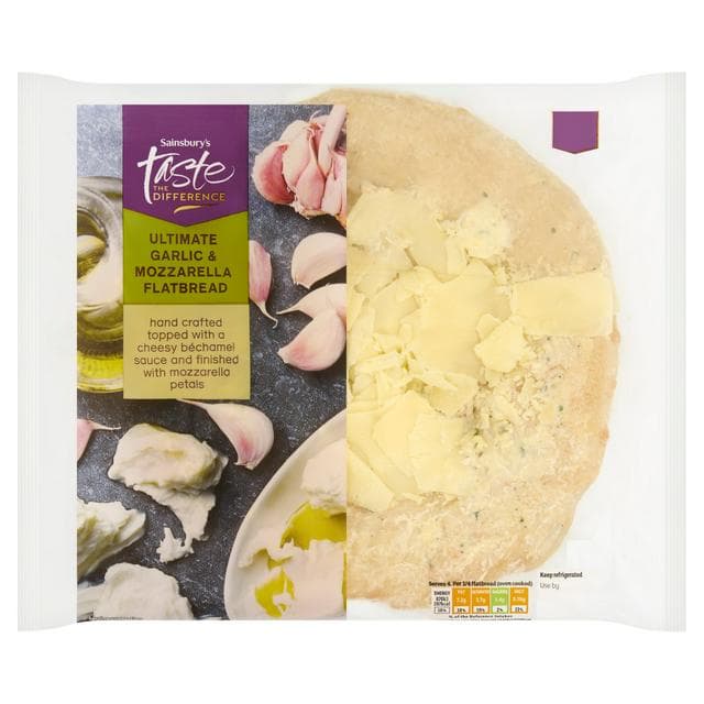 Sainsbury's 310g Ultimate Garlic & Mozzarella Flatbread, Taste the Difference - gallery image 1