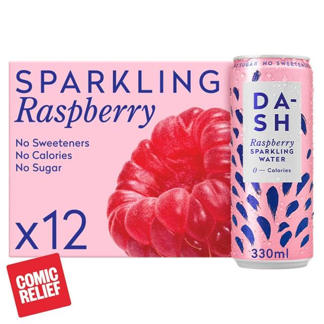 Dash 12 x 330ml Raspberry Sparkling Water - gallery image 1