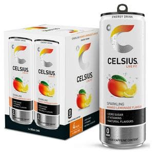 Celsius 4 x 355ml Sparkling Mango Lemonade Energy Drink