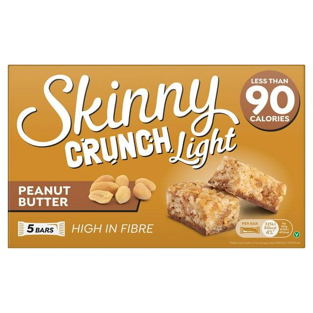 Skinny 5 x 20g Peanut Butter Crunch Light Cereal Bars - gallery image 1