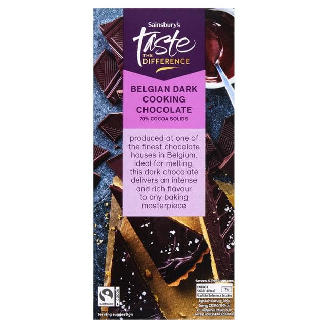 Sainsbury's Dark 70% Cooking Chocolate, Taste the Difference - gallery image 1