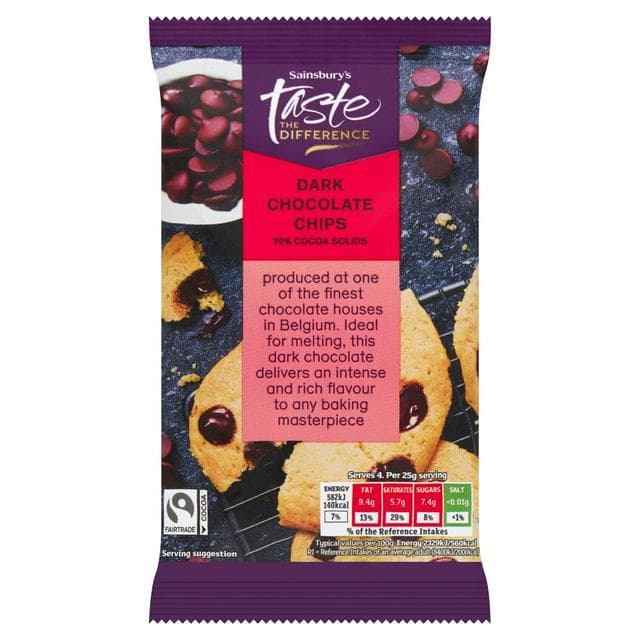 Sainsbury's 100g Dark Chocolate Chips - gallery image 1