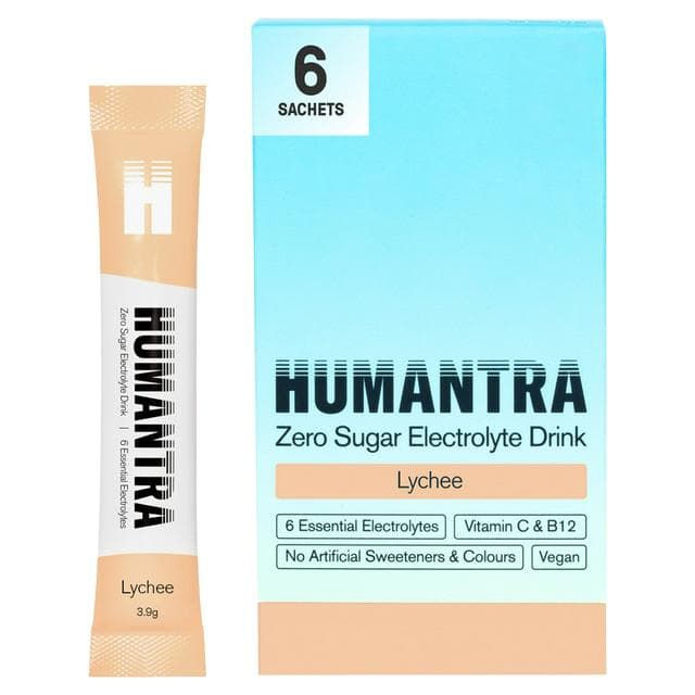 Humantra 6 x 3.9g Lychee Zero Sugar Electrolyte Drink Hydration Sachets - gallery image 1