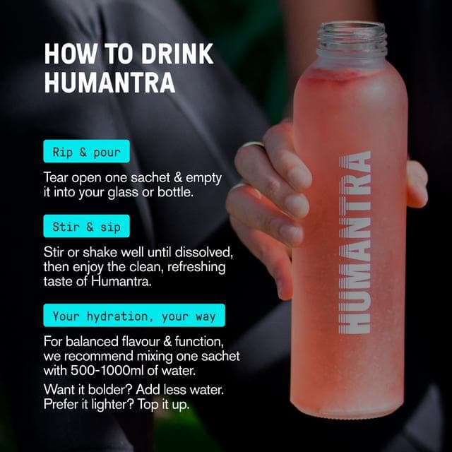Humantra 6 x 3.6g Berry Pomegranate Zero Sugar Electrolyte Drink Hydration Sachets - gallery image 4