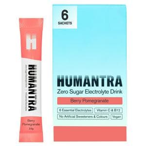 Humantra 6 x 3.6g Berry Pomegranate Zero Sugar Electrolyte Drink Sachets