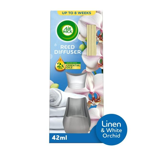 Air Wick Linen & White Orchid Essential Oils Reeds Diffuser 42ml - gallery image 1