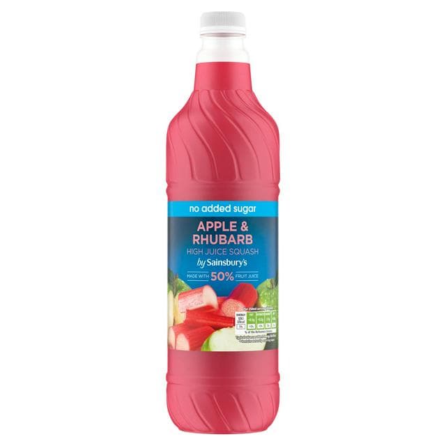 Sainsbury's 1L Apple & Rhubarb High Juice Squash - gallery image 1