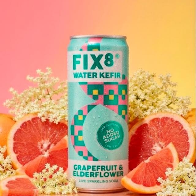 Fix8 Water Kefir Grapefruit & Elderflower Live Sparkling Soda 4 x 250ml - gallery image 5