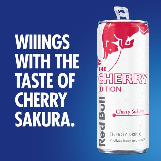 Red Bull Cherry Energy Drink, Spring Edition 473ml - gallery image 2