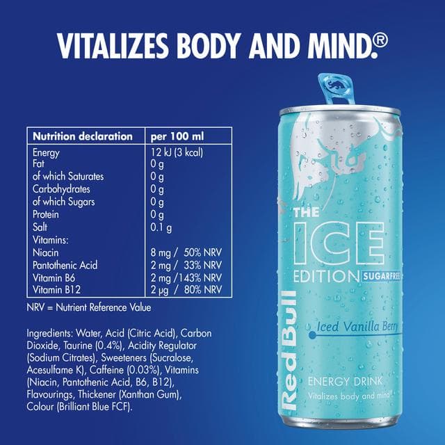 Red Bull Sugarfree Iced Vanilla Berry Energy Drink, Ice Edition 473ml - gallery image 3