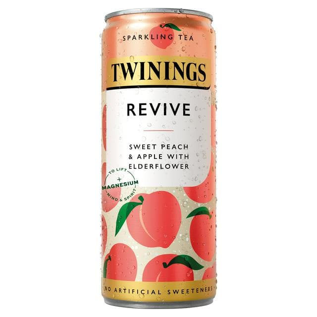 Twinings Revive Sweet Peach & Apple with Elderflower Sparkling Tea 250ml - gallery image 1