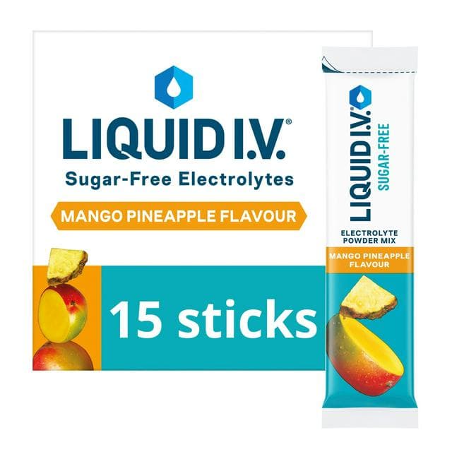 Liquid IV Sugar Free 15 x Sachets Mango Pineapple Daily Hydration Electrolyte Powder Mix - gallery image 1
