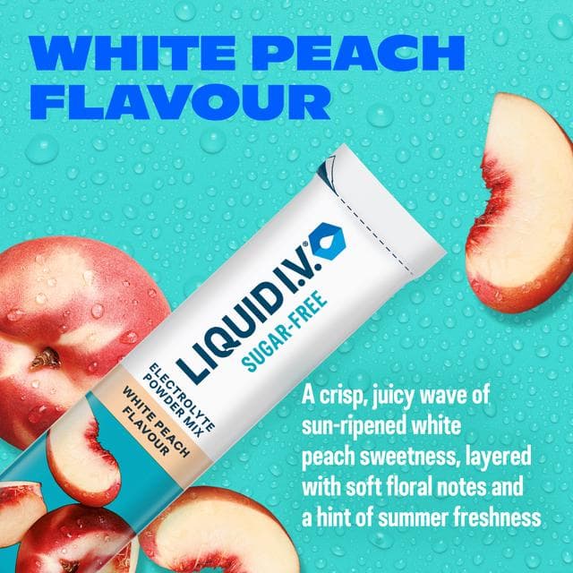Liquid IV Sugar Free 6 x Sachets White Peach Daily Hydration Electrolyte Powder Mix - gallery image 2